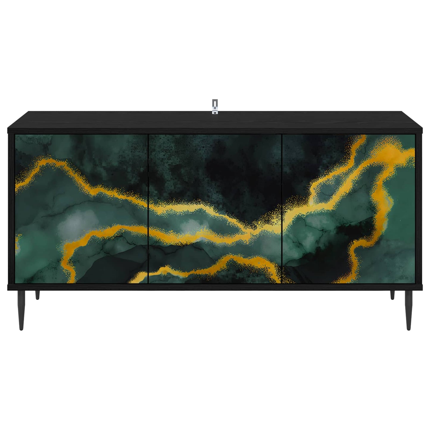 TV Cabinet WIJHE 102 x 33 x 51 cm Black Oak Engineered Wood