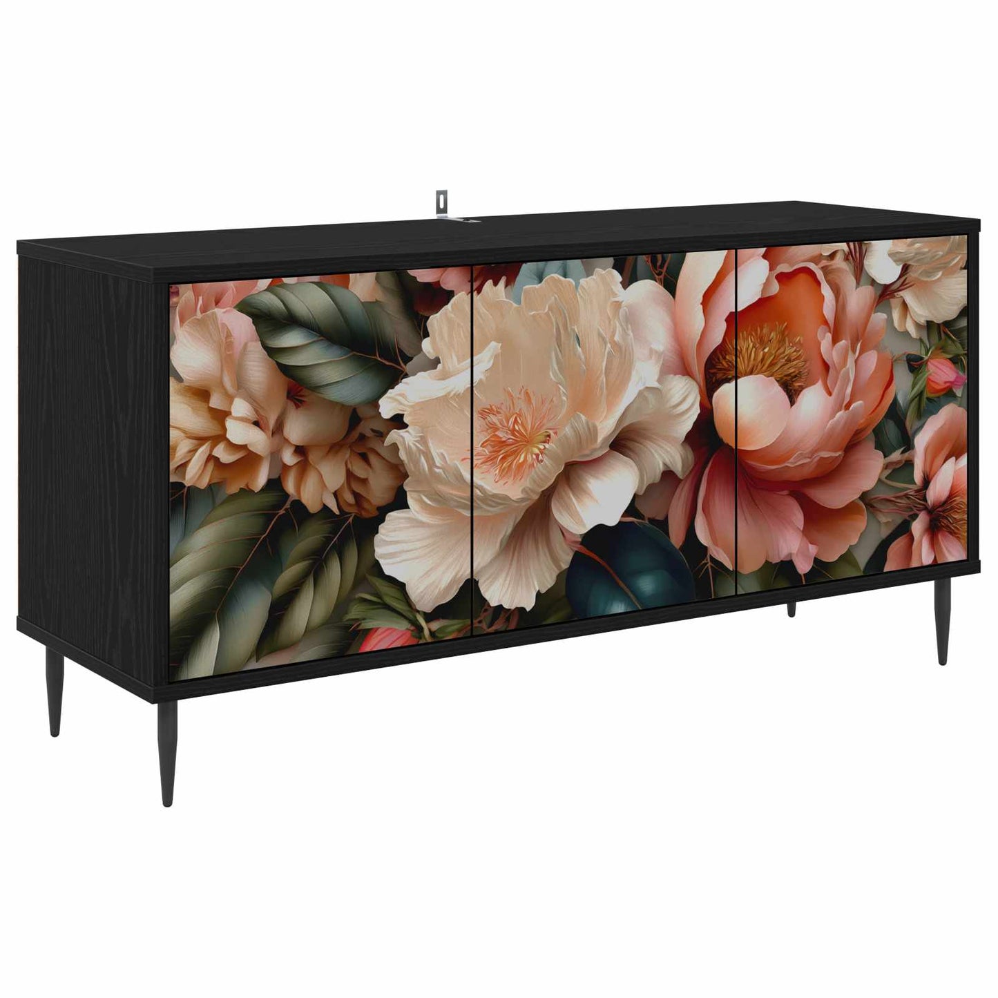 TV Cabinet BORNE 102 x 33 x 51 cm Black Oak Engineered Wood
