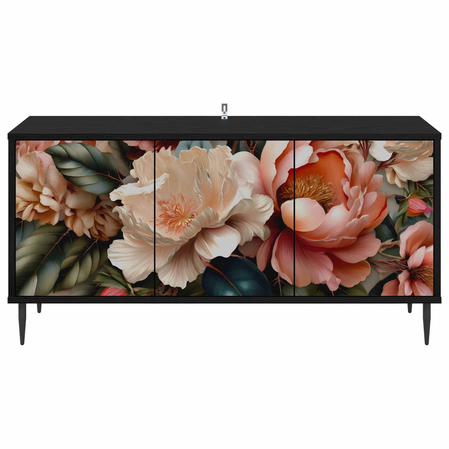 TV Cabinet BORNE 102 x 33 x 51 cm Black Oak Engineered Wood