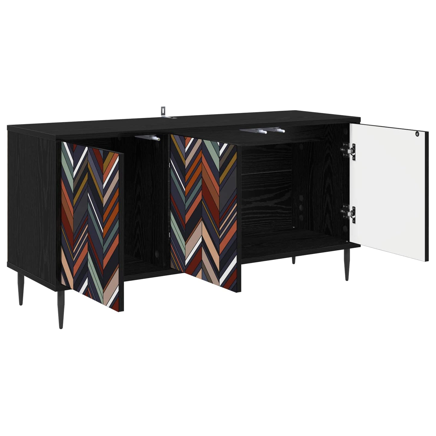 TV Cabinet OMMEN 102 x 33 x 51 cm Black Oak Engineered Wood