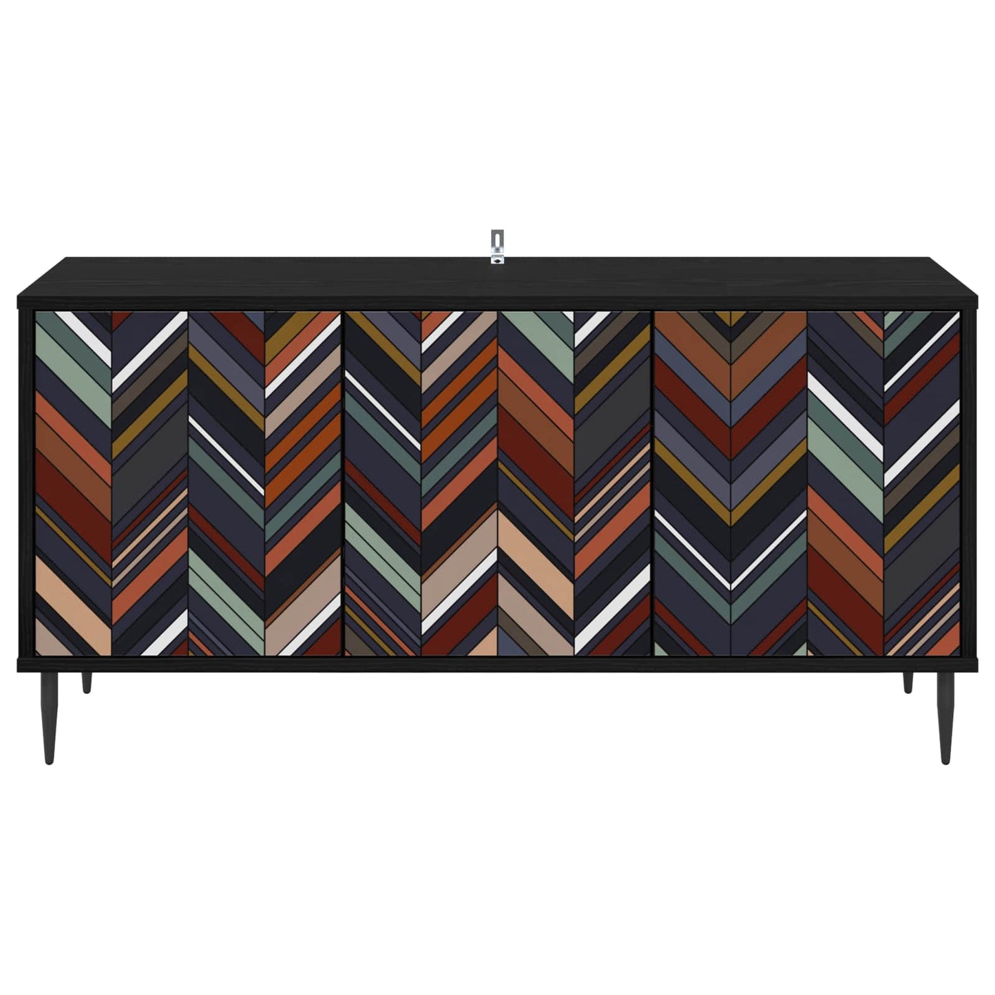 TV Cabinet OMMEN 102 x 33 x 51 cm Black Oak Engineered Wood