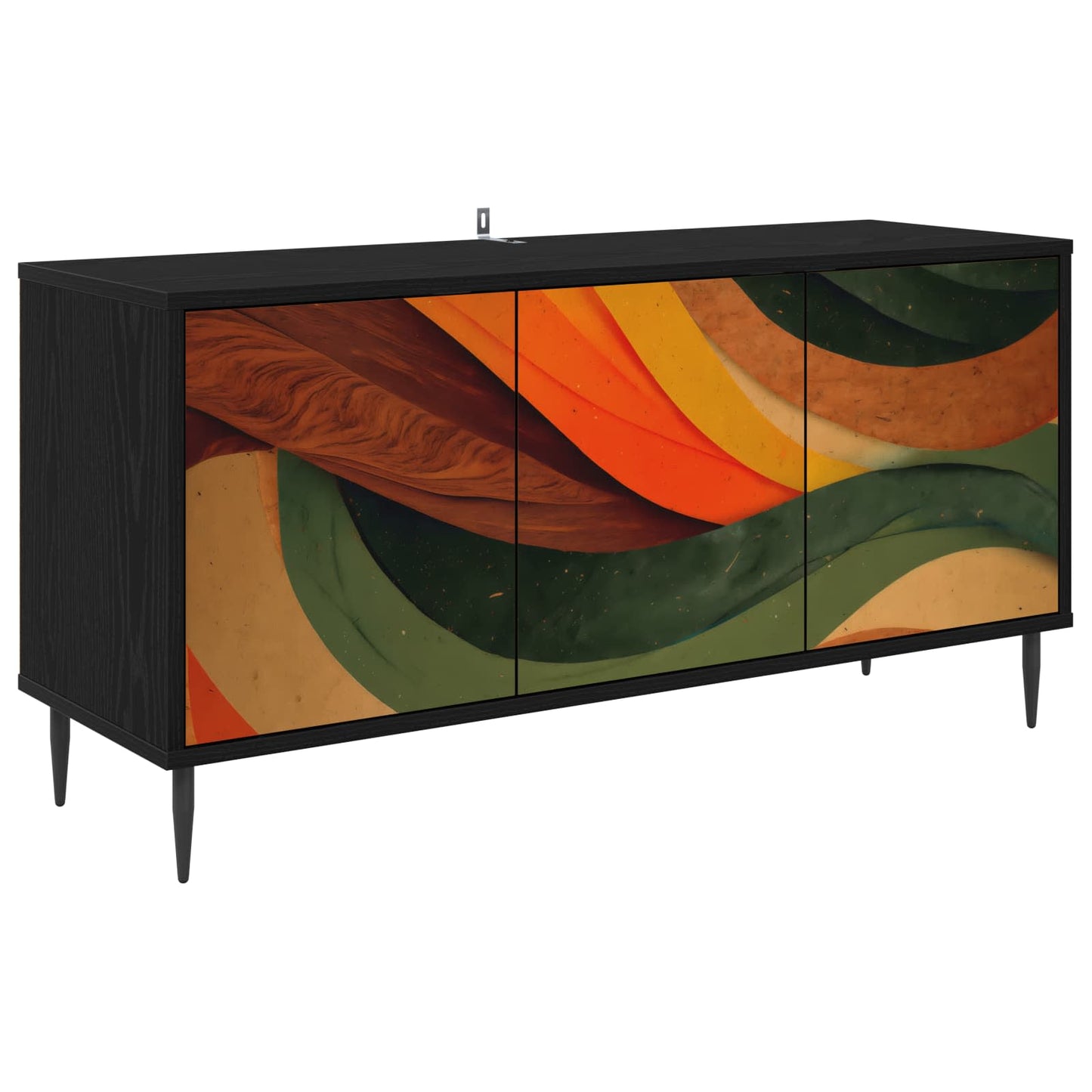 TV Cabinet BONN 102 x 33 x 51 cm Black Oak Engineered Wood