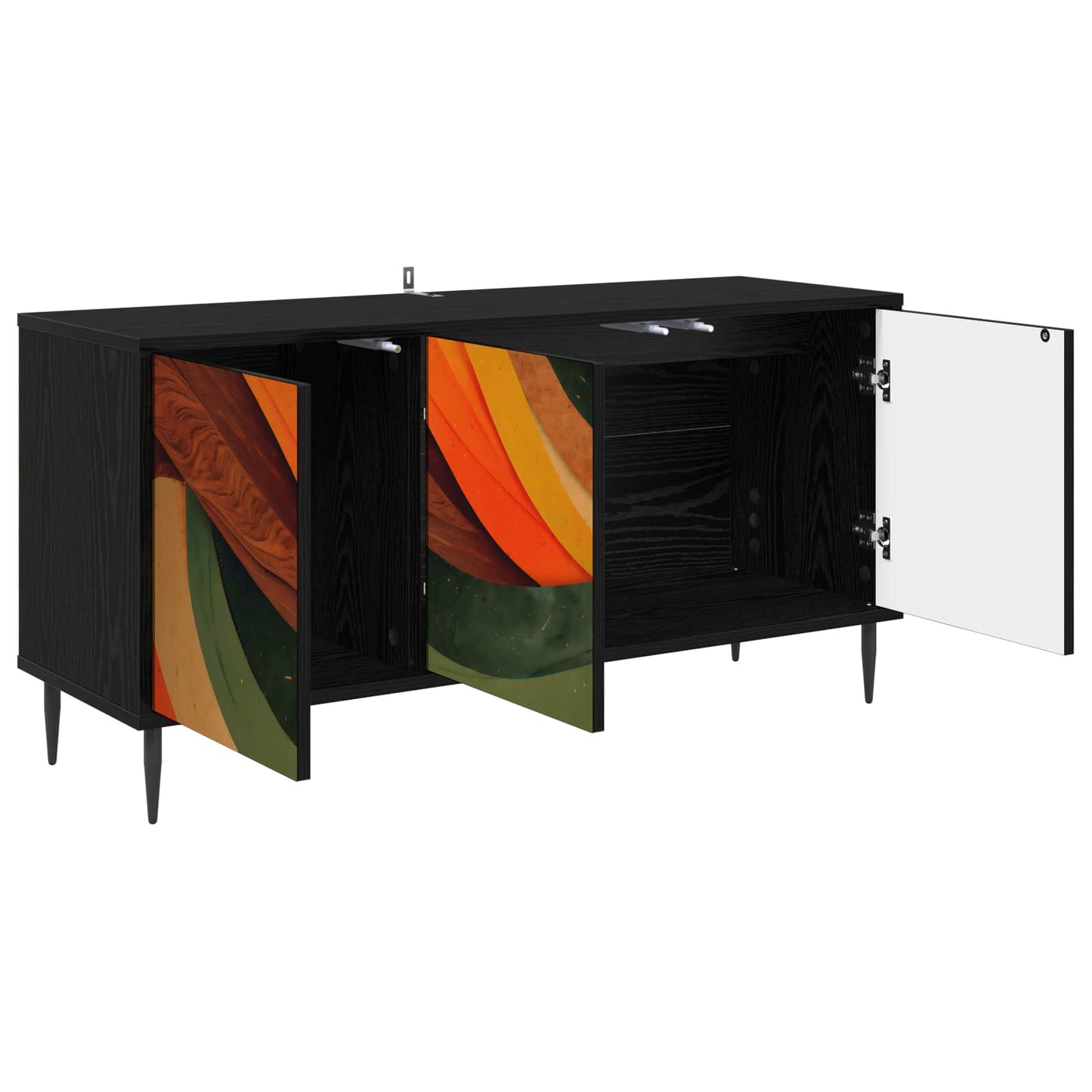 TV Cabinet BONN 102 x 33 x 51 cm Black Oak Engineered Wood