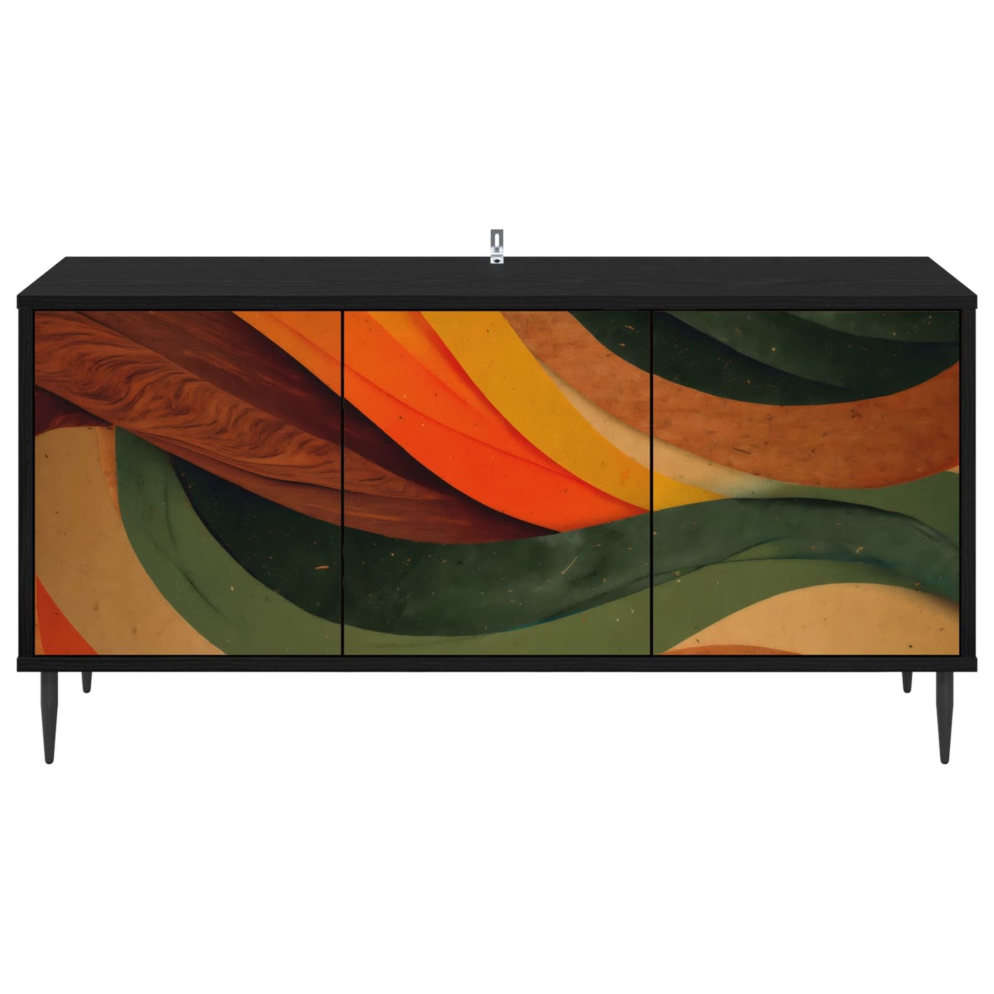 TV Cabinet BONN 102 x 33 x 51 cm Black Oak Engineered Wood