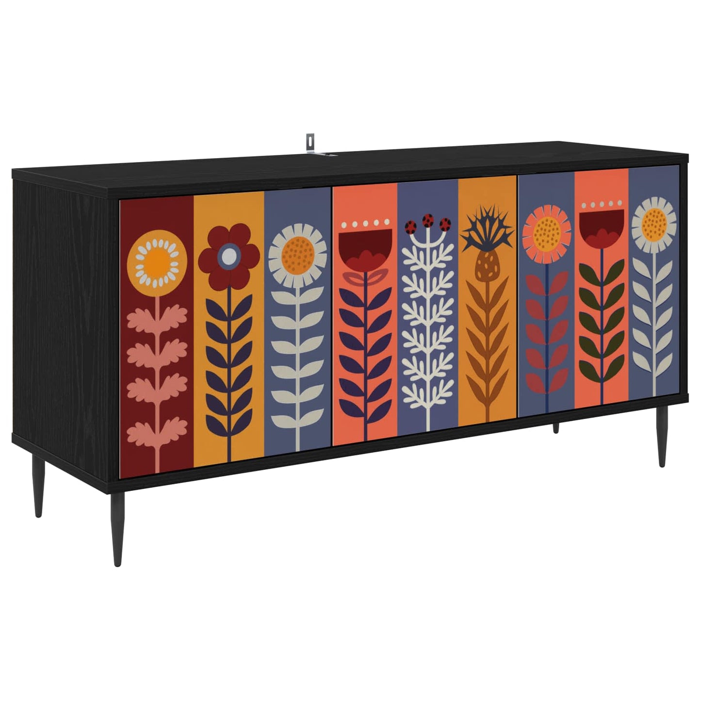 TV Cabinet ESSEN 102 x 33 x 51 cm Black Oak Engineered Wood
