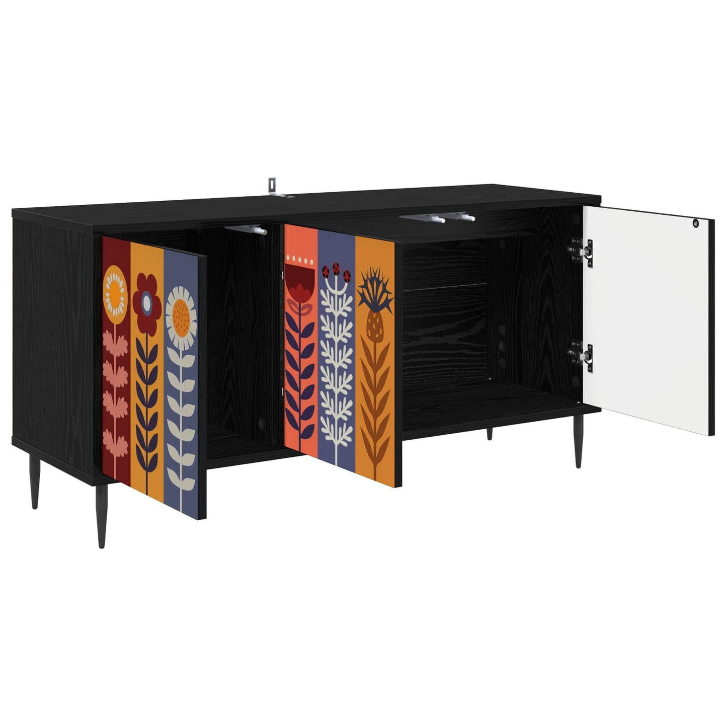 TV Cabinet ESSEN 102 x 33 x 51 cm Black Oak Engineered Wood