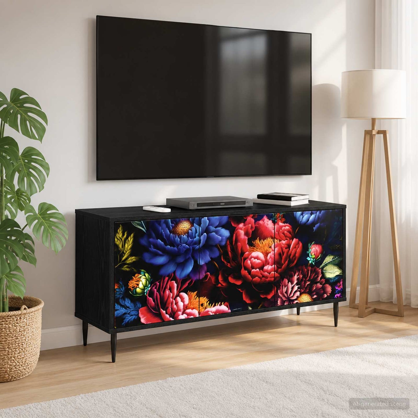 TV Cabinet KIEL 102 x 33 x 51 cm Black Oak Engineered Wood