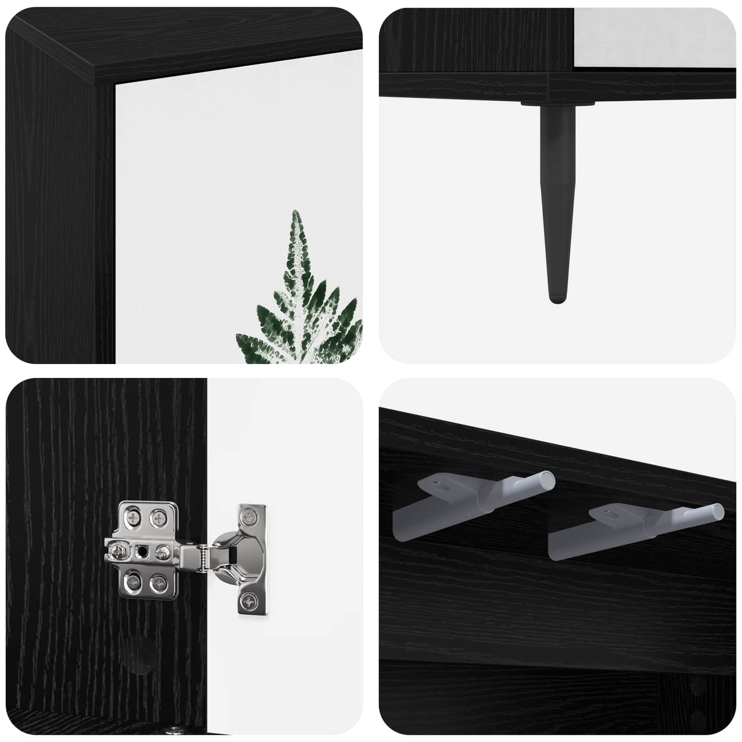 TV Cabinet HANAU 102 x 33 x 51 cm Black Oak Engineered Wood