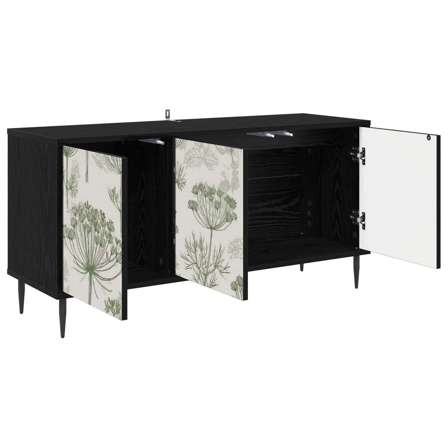 TV Cabinet GOTHA 102 x 33 x 51 cm Black Oak Engineered Wood