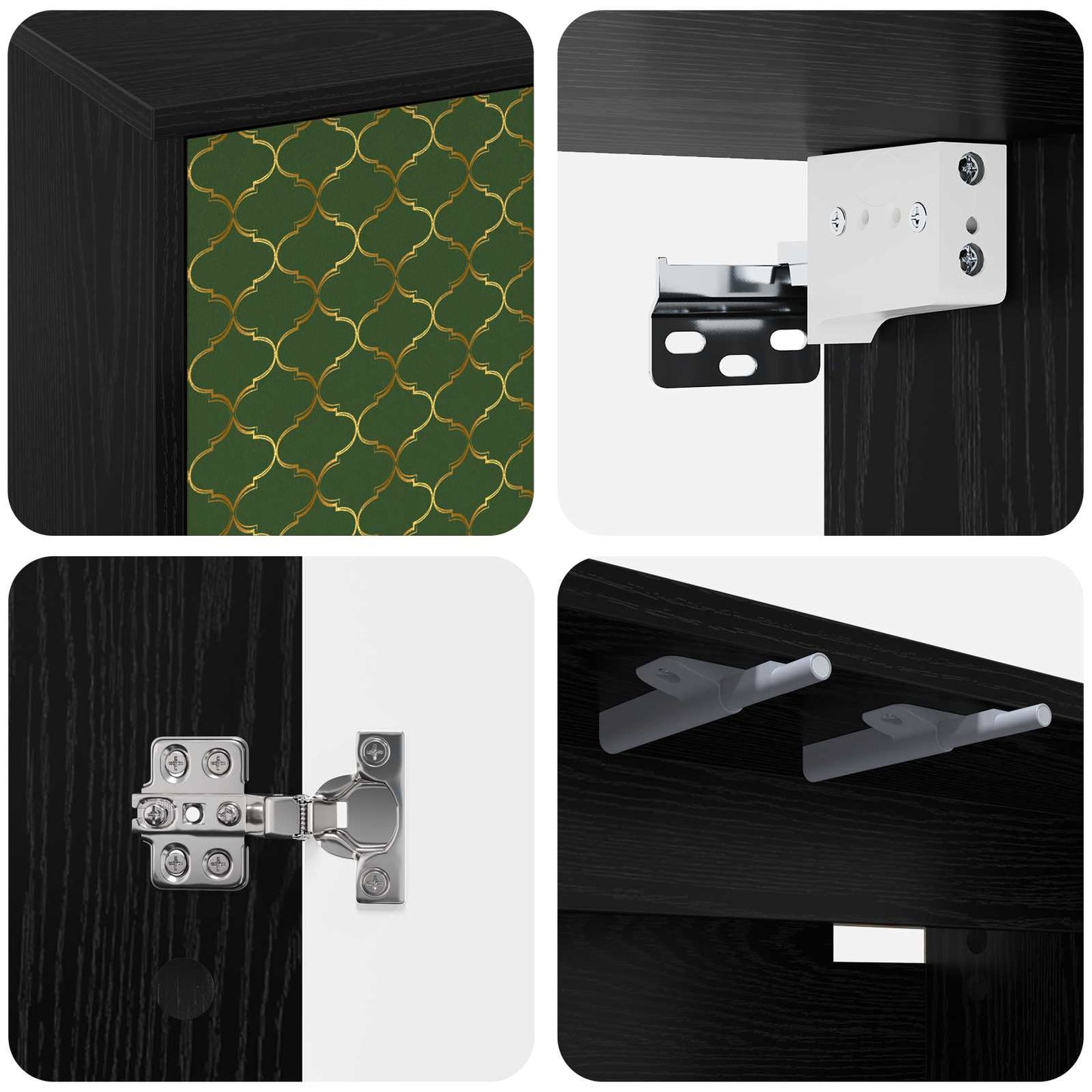 Wall-mounted TV Cabinet GELEEN 69 x 33 x 40 cm Black Oak