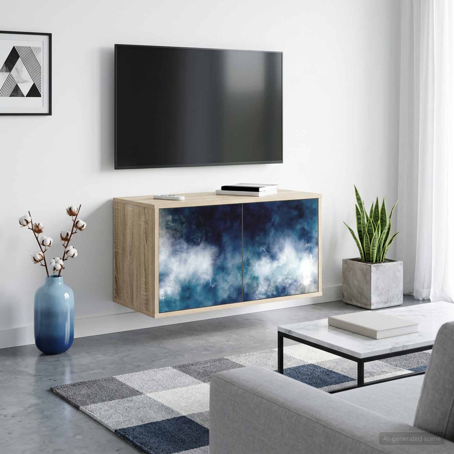 Wall-mounted TV Cabinet RAALTE 69 x 33 x 40 cm Sonoma Oak