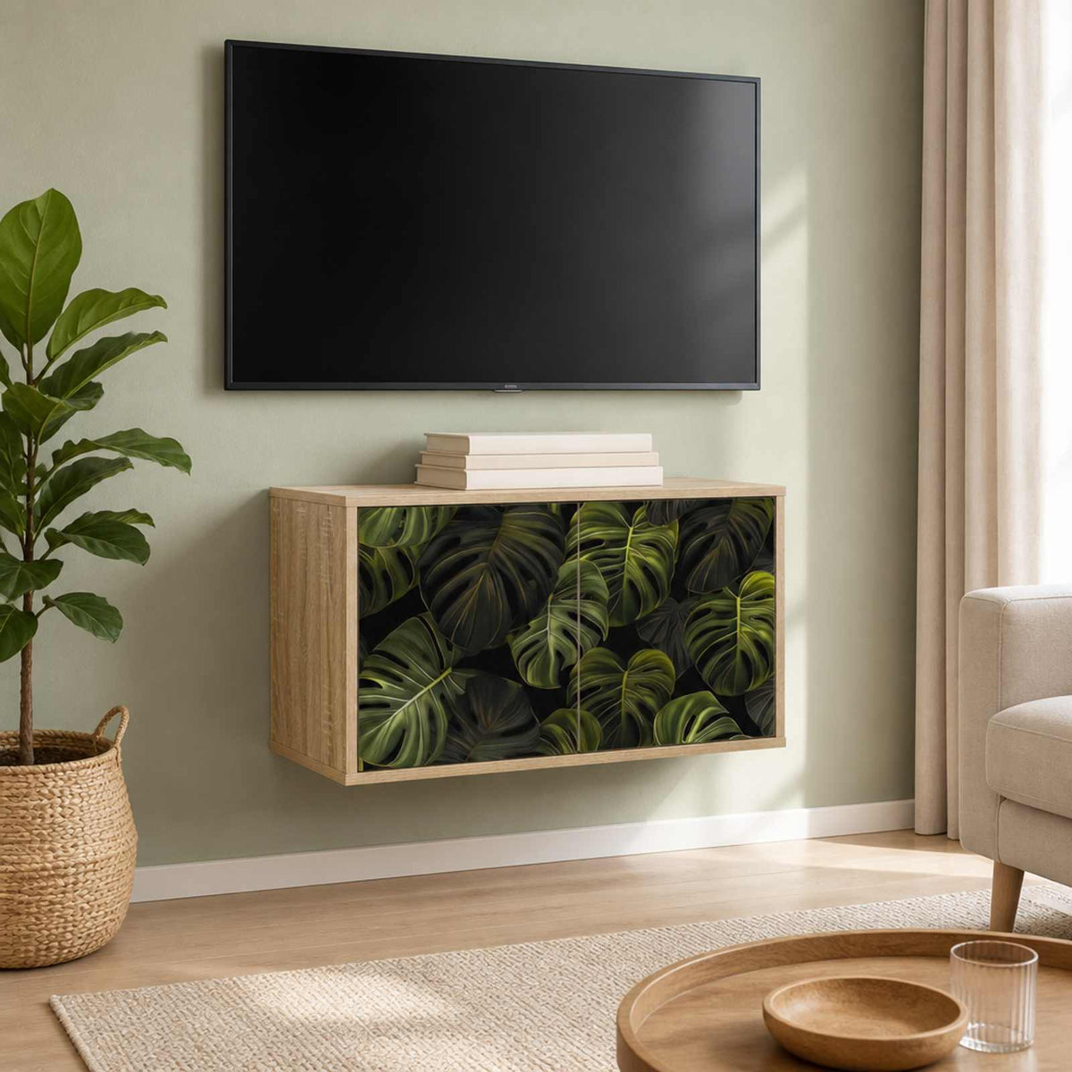 Wall-mounted TV Cabinet ELBURG 69 x 33 x 40 cm Sonoma Oak