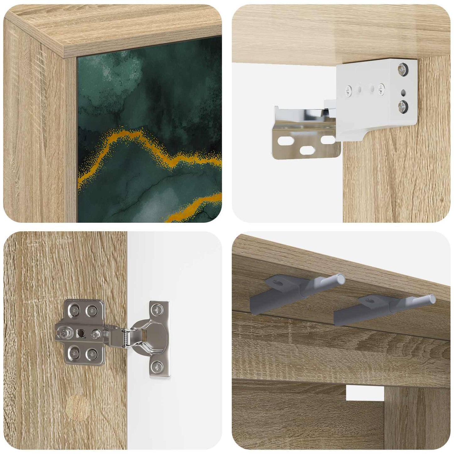 Wall-mounted TV Cabinet WIJHE 69 x 33 x 40 cm Sonoma Oak