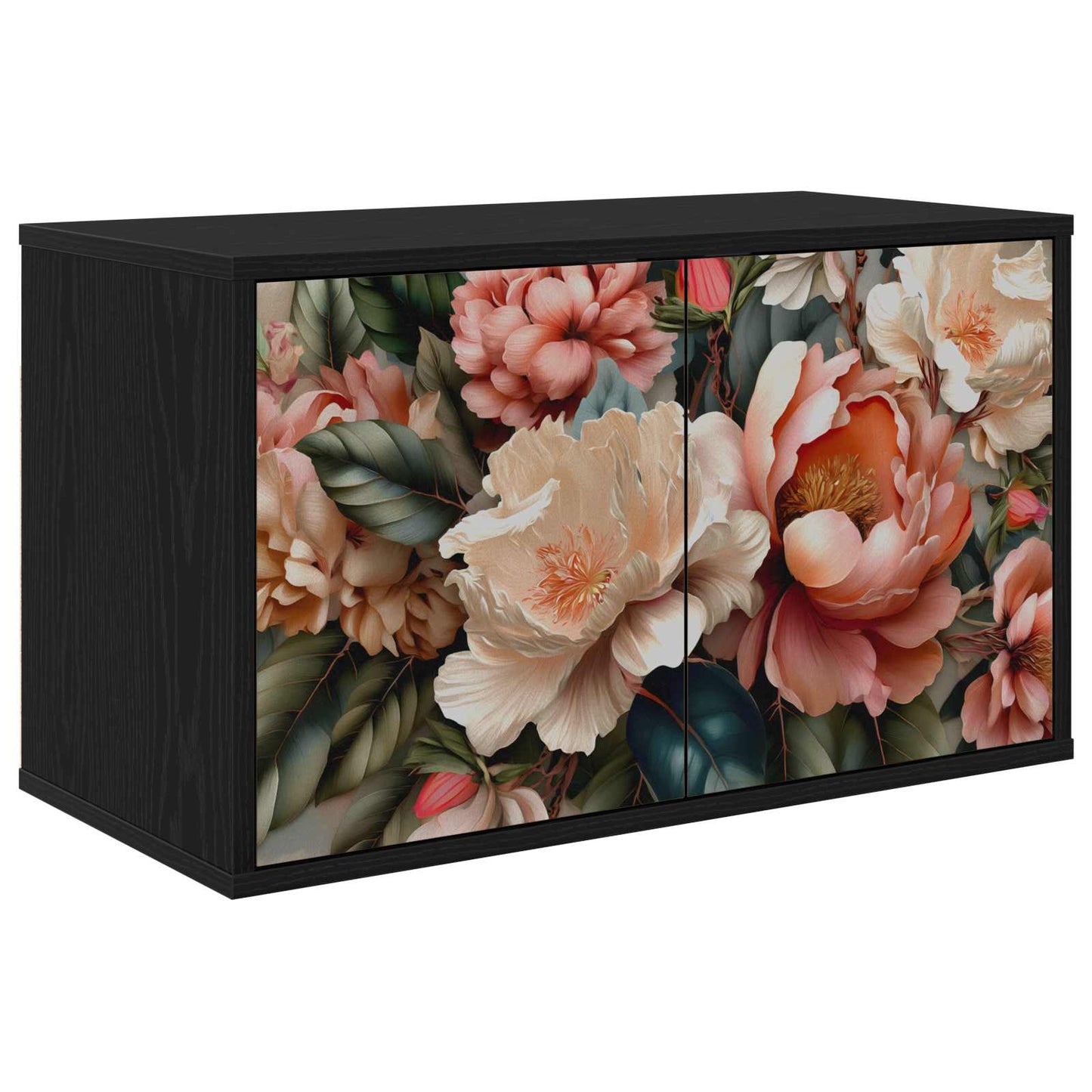 Wall-mounted TV Cabinet BORNE 69 x 33 x 40 cm Black Oak