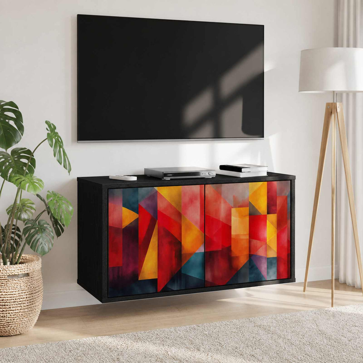 Wall-mounted TV Cabinet HEESCH 69 x 33 x 40 cm Black Oak