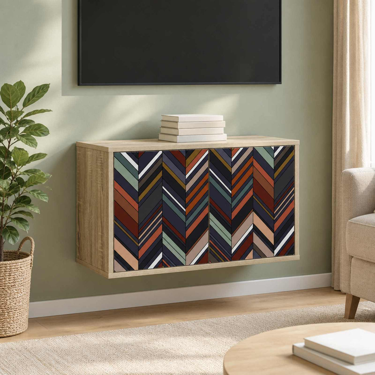 Wall-mounted TV Cabinet OMMEN 69 x 33 x 40 cm Sonoma Oak