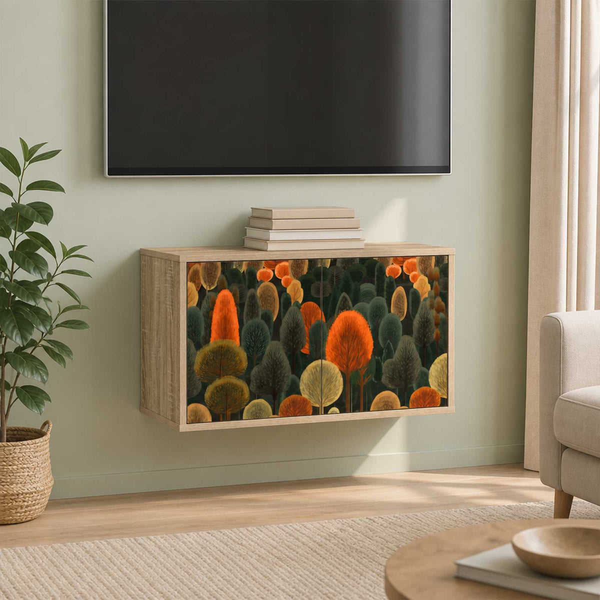 Wall-mounted TV Cabinet ZAANDAM 69 x 33 x 40 cm Sonoma Oak