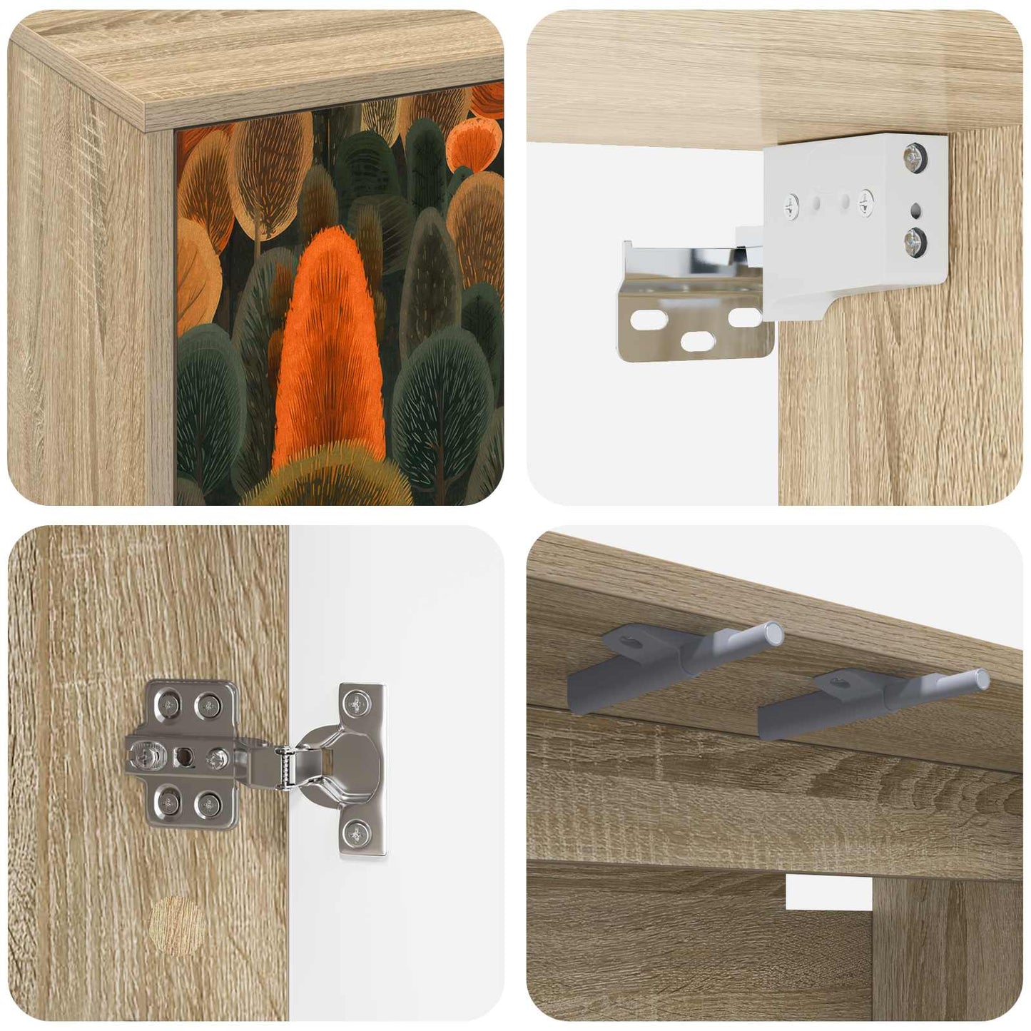 Wall-mounted TV Cabinet ZAANDAM 69 x 33 x 40 cm Sonoma Oak