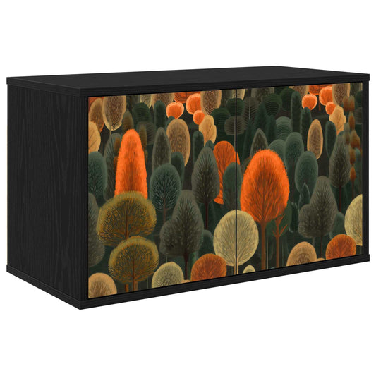 Wall-mounted TV Cabinet ZAANDAM 69 x 33 x 40 cm Black Oak