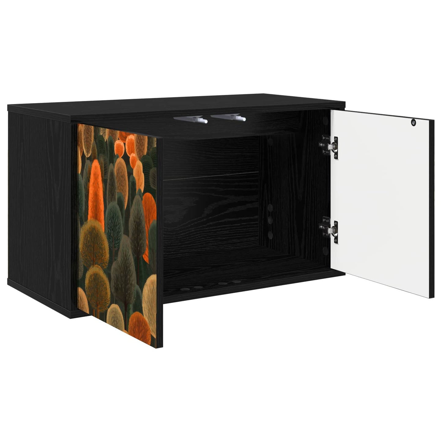 Wall-mounted TV Cabinet ZAANDAM 69 x 33 x 40 cm Black Oak