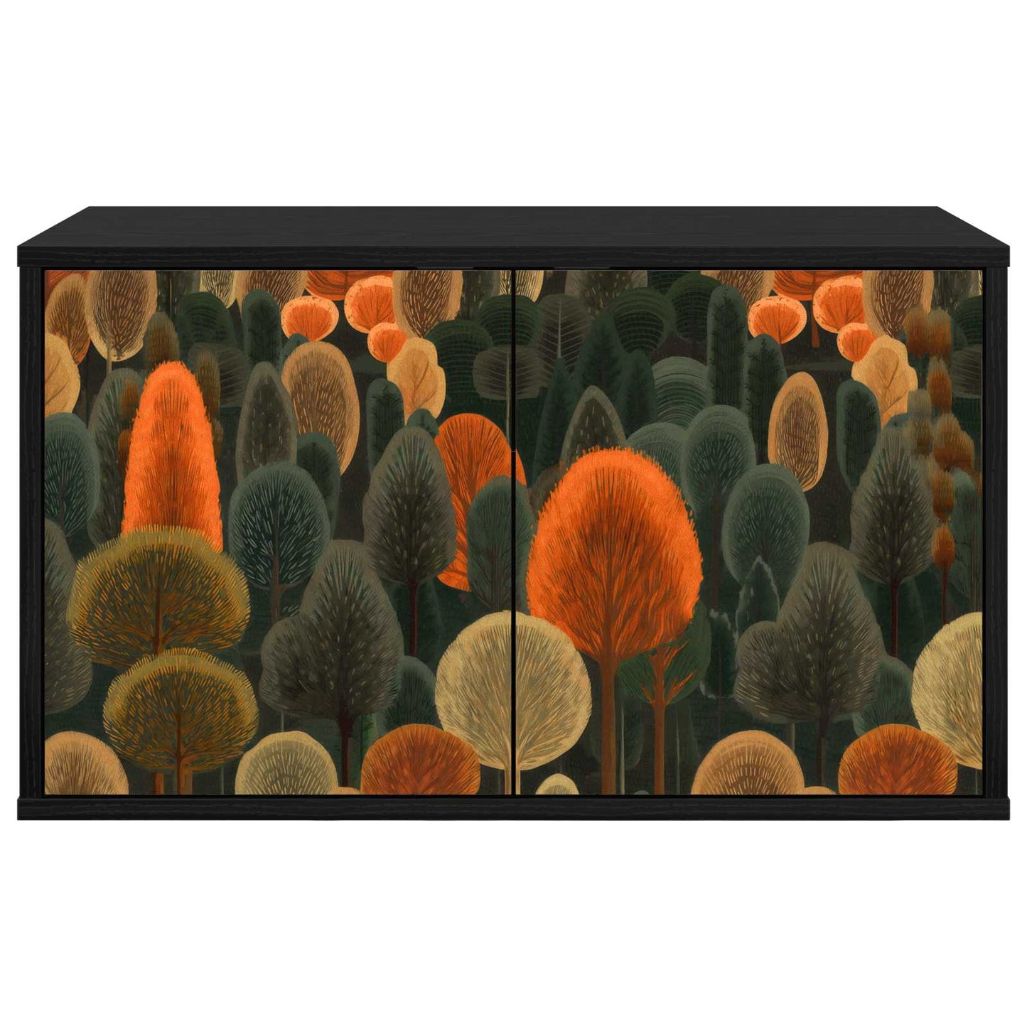 Wall-mounted TV Cabinet ZAANDAM 69 x 33 x 40 cm Black Oak