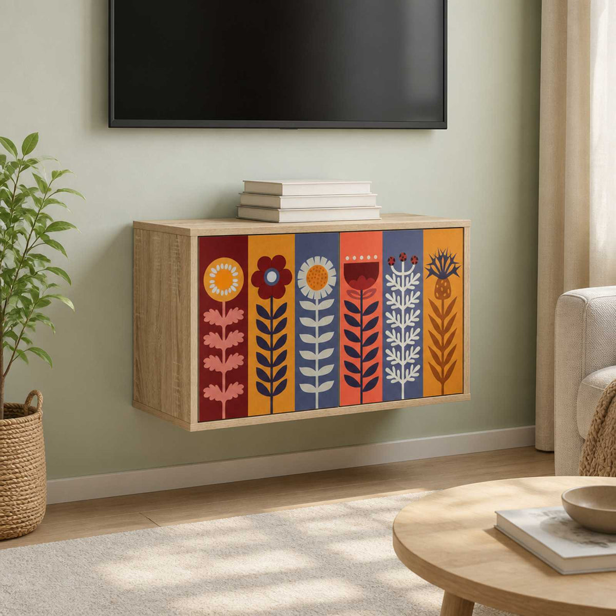 Wall-mounted TV Cabinet ESSEN 69 x 33 x 40 cm Sonoma Oak