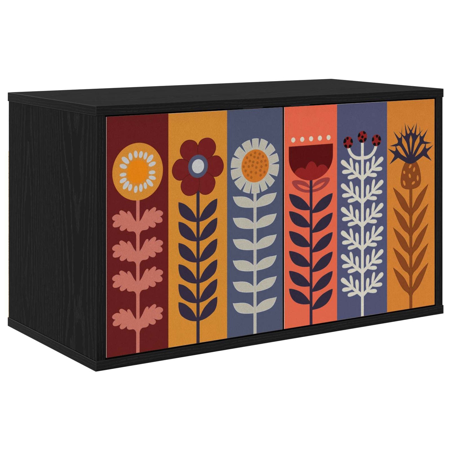 Wall-mounted TV Cabinet ESSEN 69 x 33 x 40 cm Black Oak