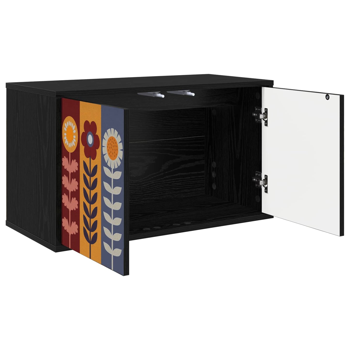 Wall-mounted TV Cabinet ESSEN 69 x 33 x 40 cm Black Oak