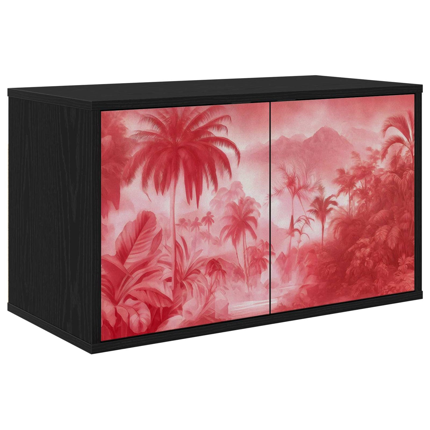 Wall-mounted TV Cabinet AACHEN 69 x 33 x 40 cm Black Oak