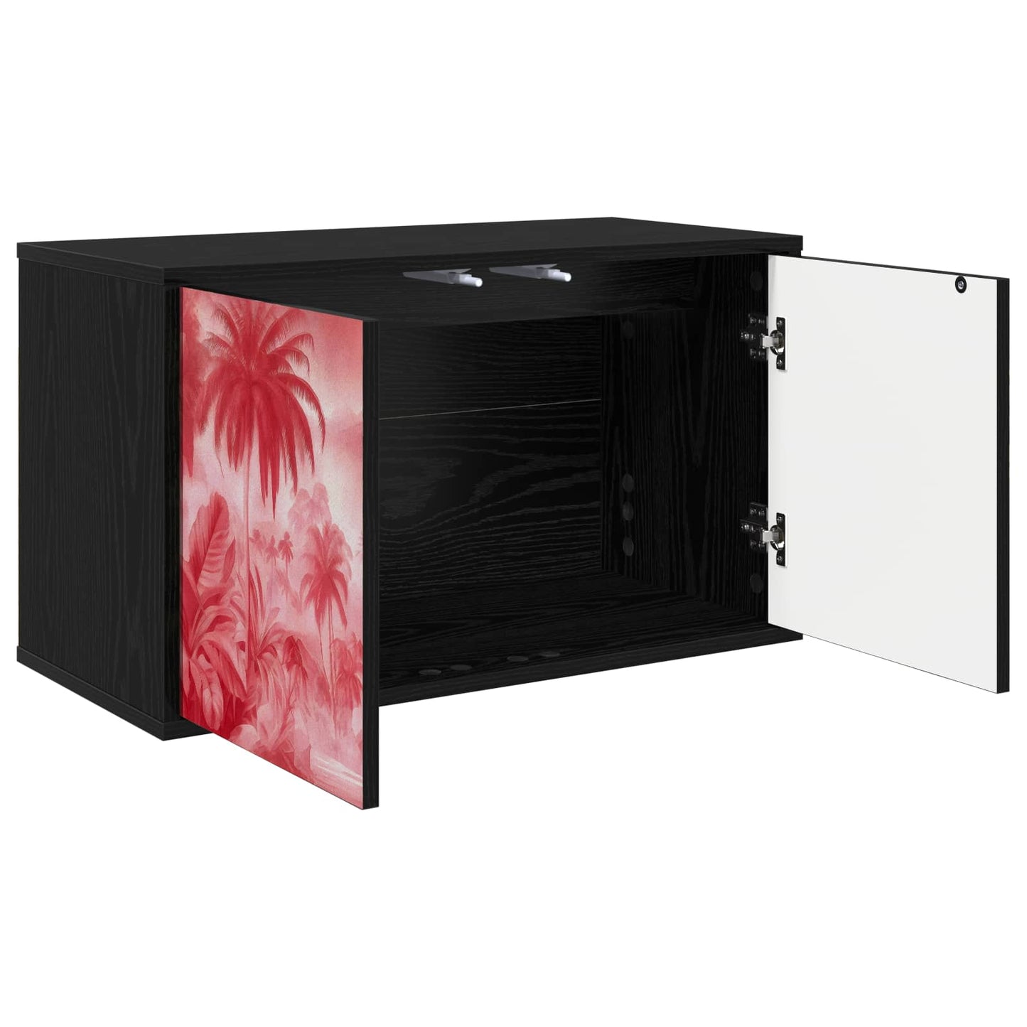 Wall-mounted TV Cabinet AACHEN 69 x 33 x 40 cm Black Oak