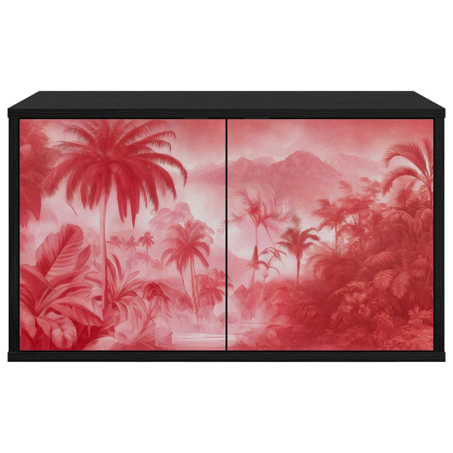 Wall-mounted TV Cabinet AACHEN 69 x 33 x 40 cm Black Oak