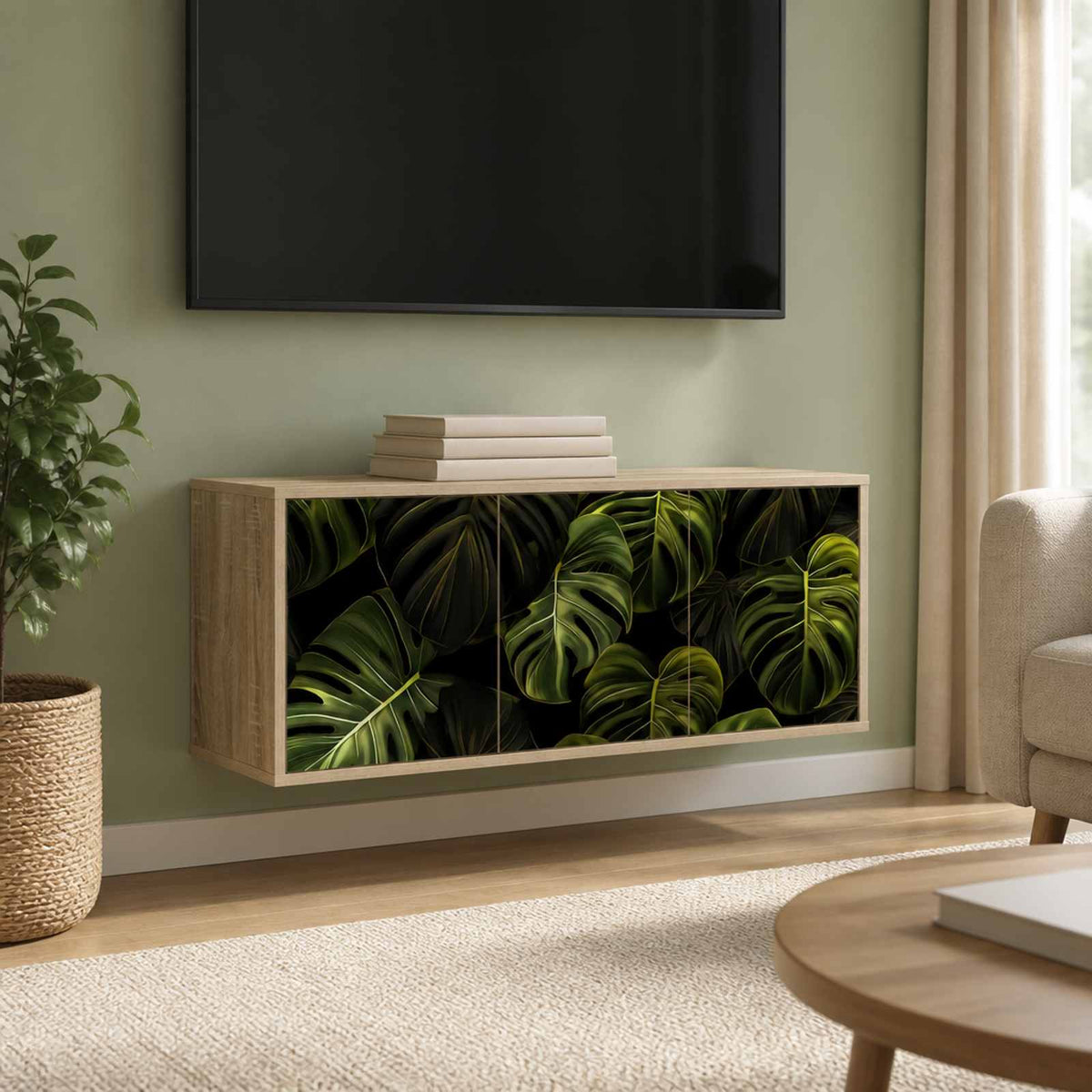 Wall-mounted TV Cabinet ELBURG 102 x 33 x 40 cm Sonoma Oak