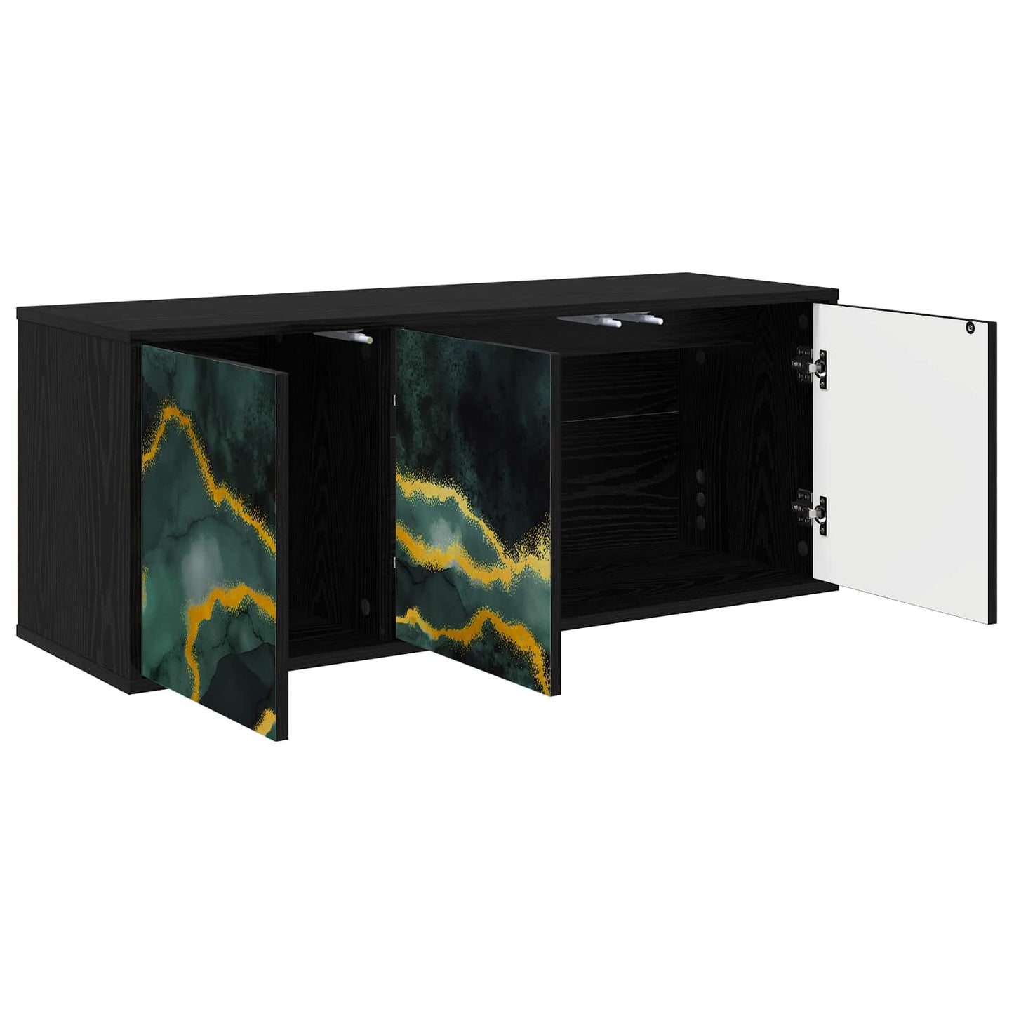 Wall-mounted TV Cabinet WIJHE 102 x 33 x 40 cm Black Oak