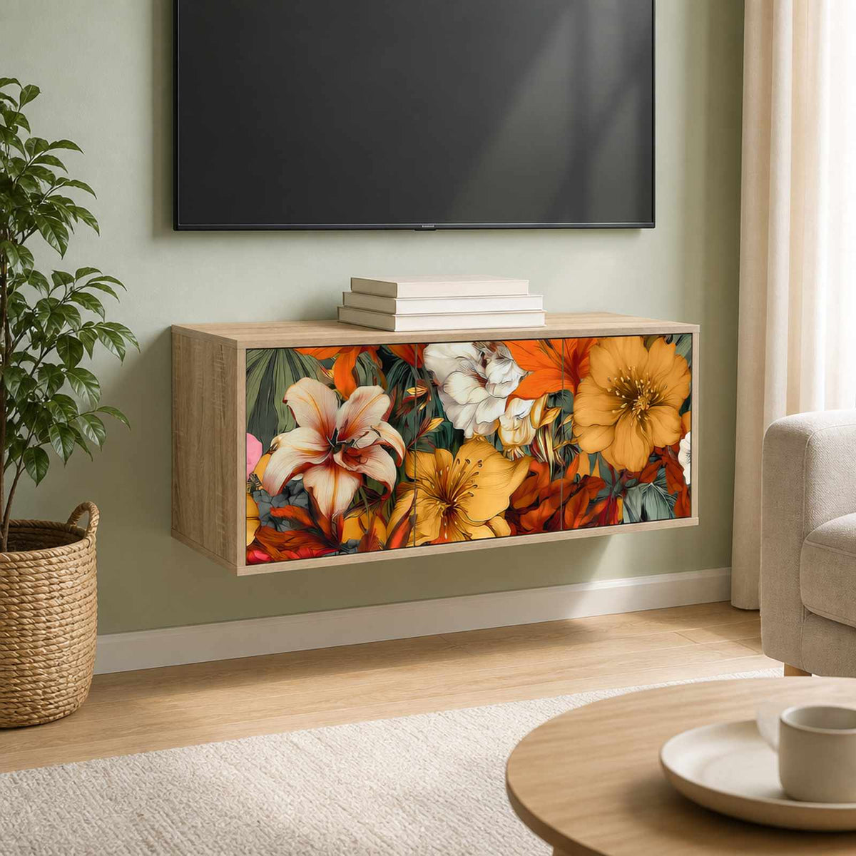 Wall-mounted TV Cabinet GENNEP 102 x 33 x 40 cm Sonoma Oak