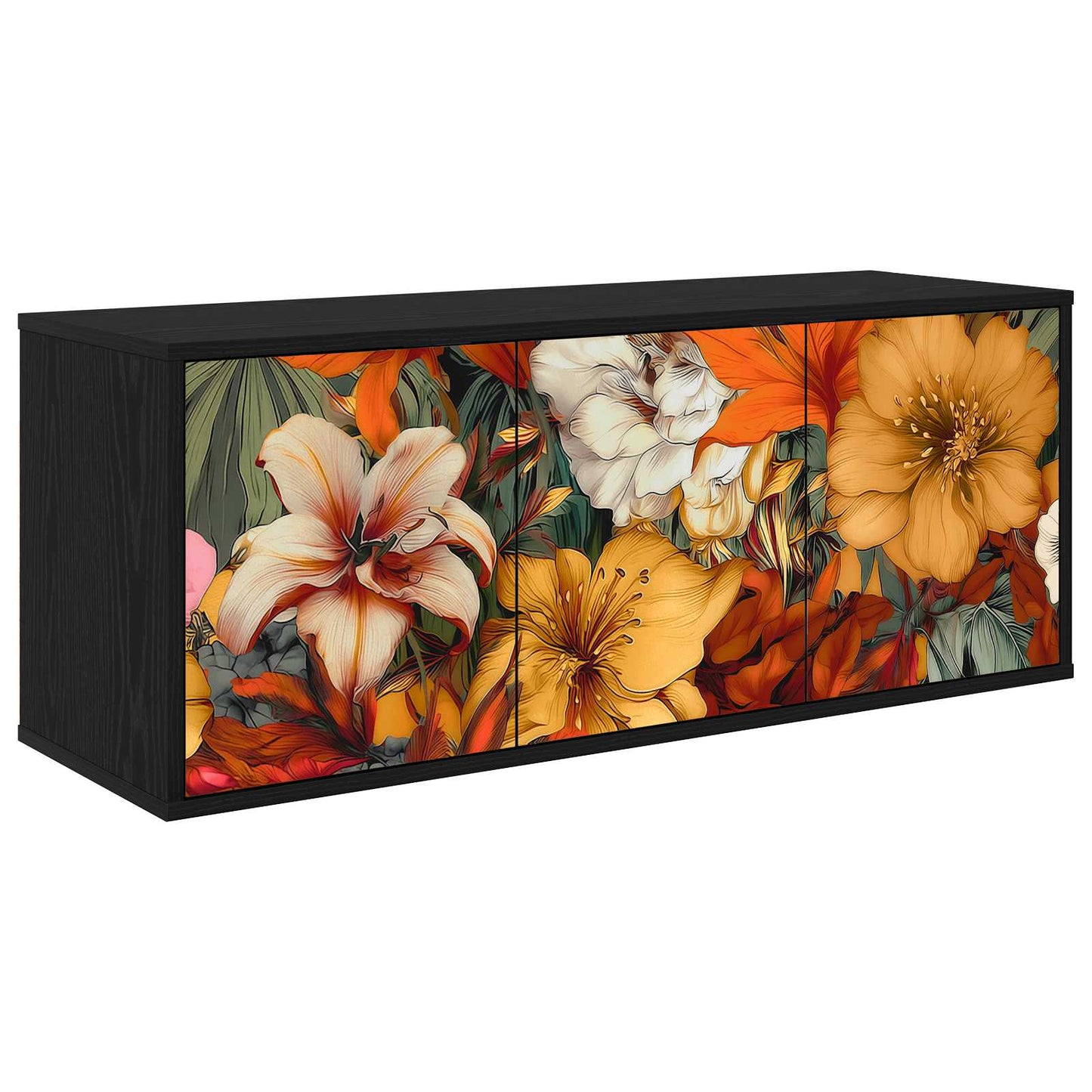 Wall-mounted TV Cabinet GENNEP 102 x 33 x 40 cm Black Oak