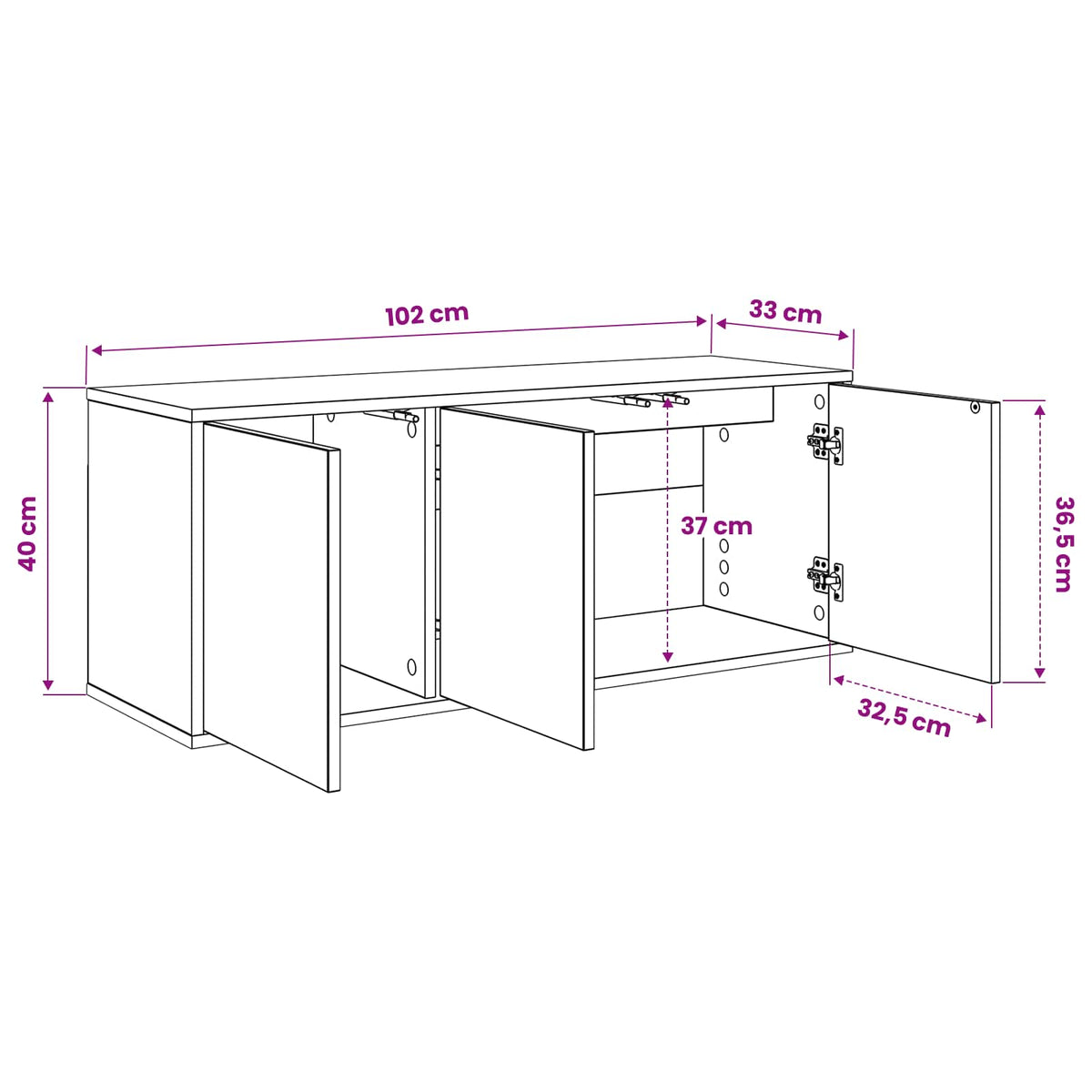 Wall-mounted TV Cabinet GENNEP 102 x 33 x 40 cm Black Oak