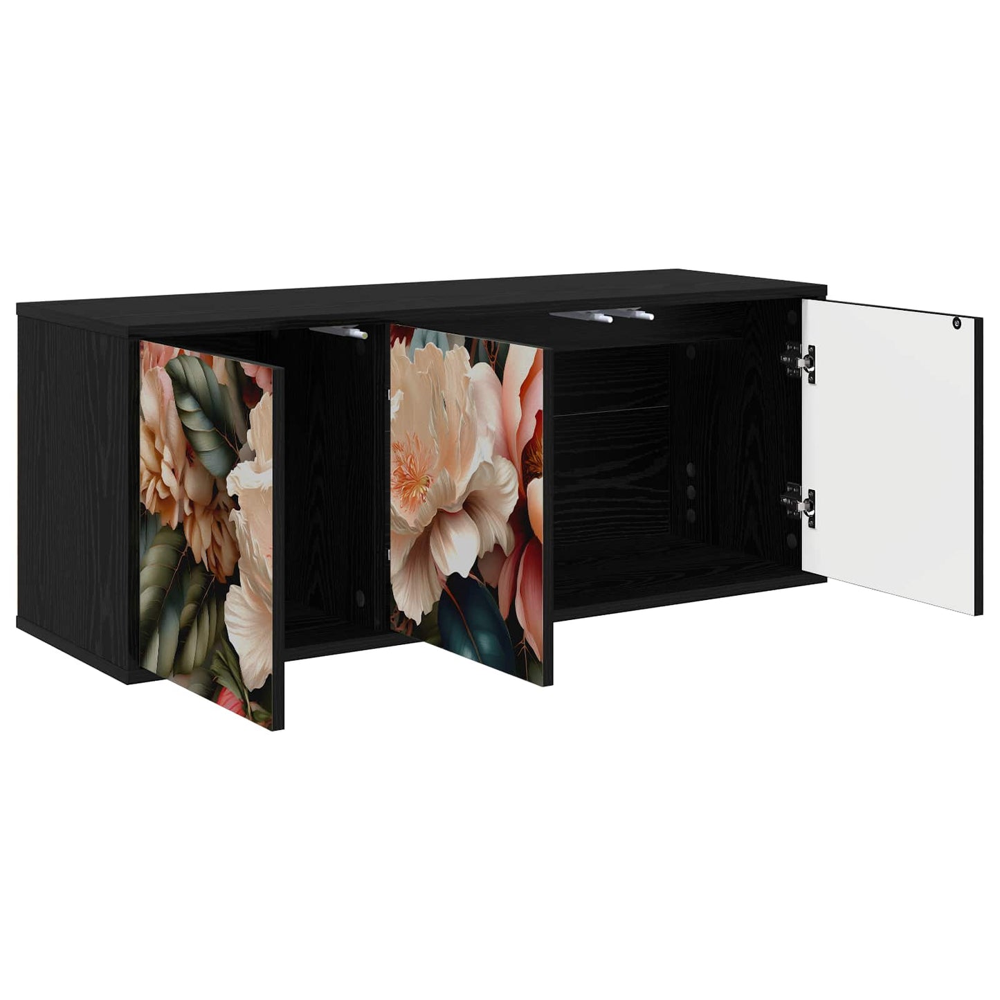 Wall-mounted TV Cabinet BORNE 102 x 33 x 40 cm Black Oak
