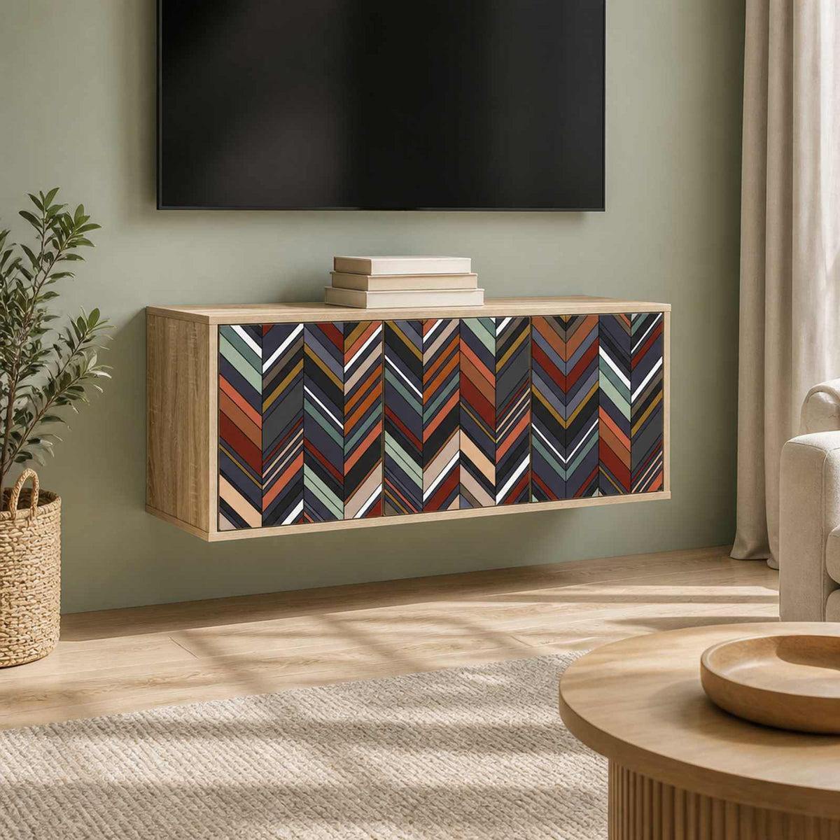 Wall-mounted TV Cabinet OMMEN 102 x 33 x 40 cm Sonoma Oak