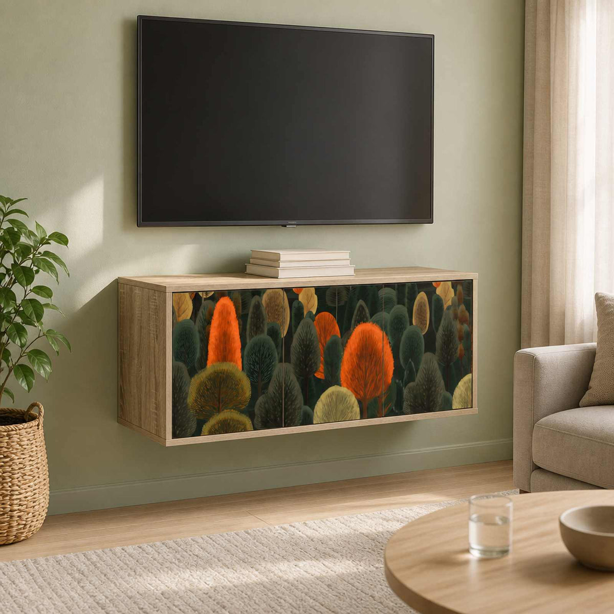 Wall-mounted TV Cabinet ZAANDAM 102 x 33 x 40 cm Sonoma Oak