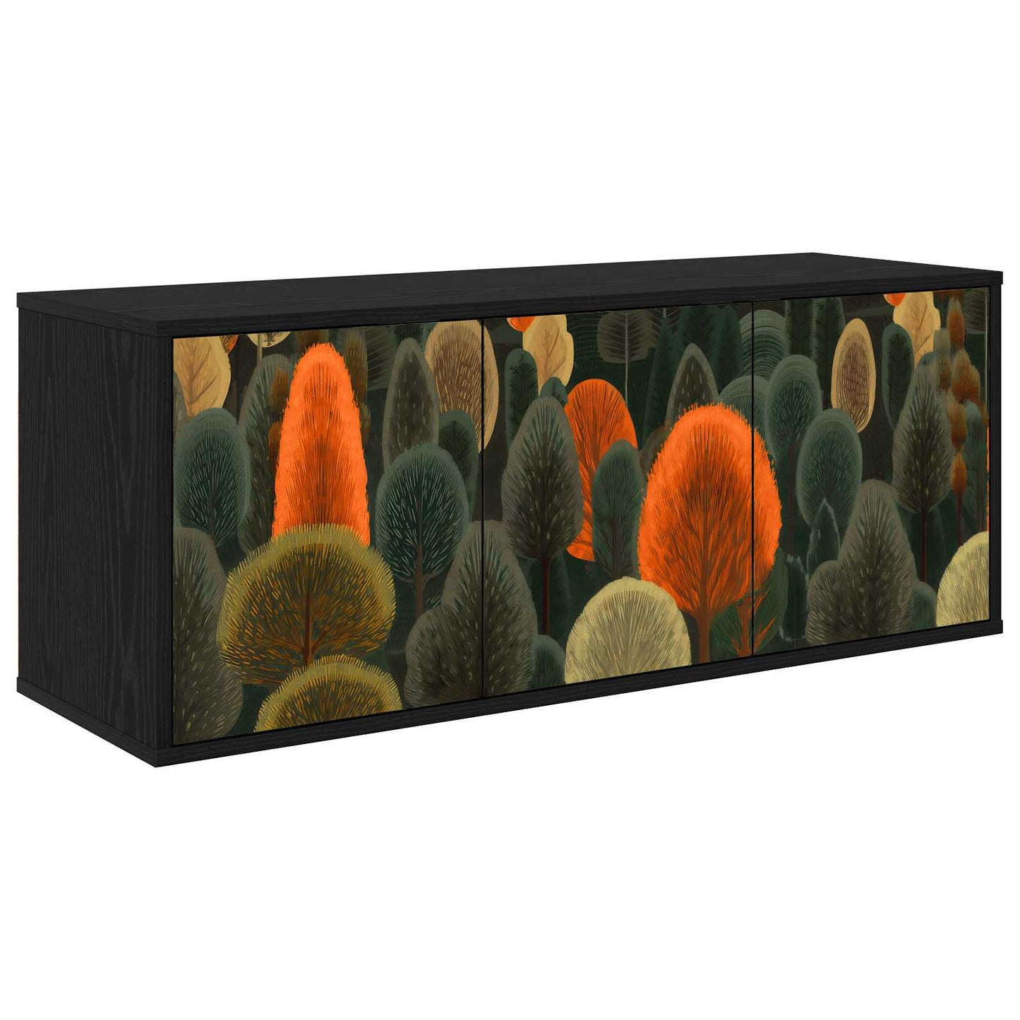 Wall-mounted TV Cabinet ZAANDAM 102 x 33 x 40 cm Black Oak