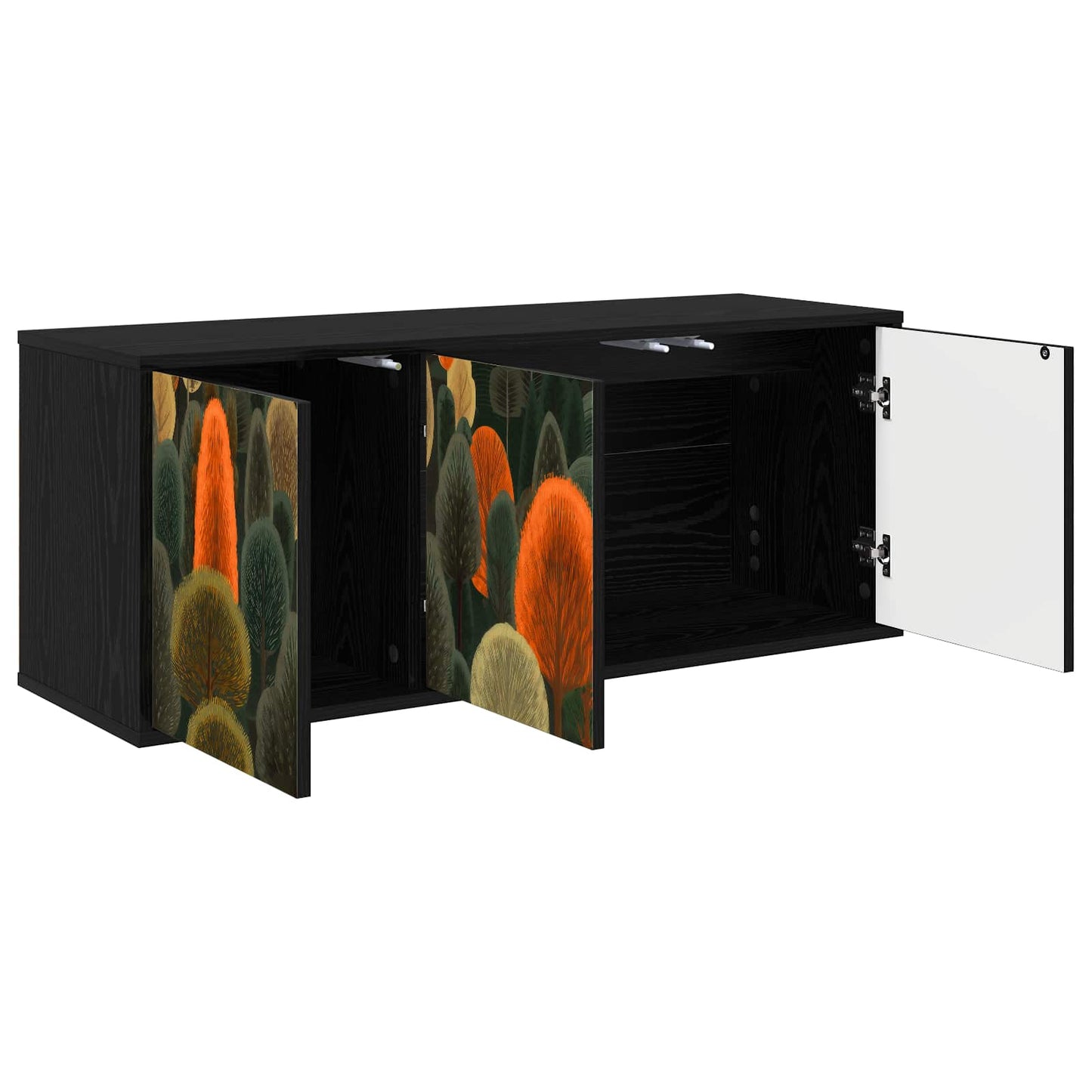 Wall-mounted TV Cabinet ZAANDAM 102 x 33 x 40 cm Black Oak