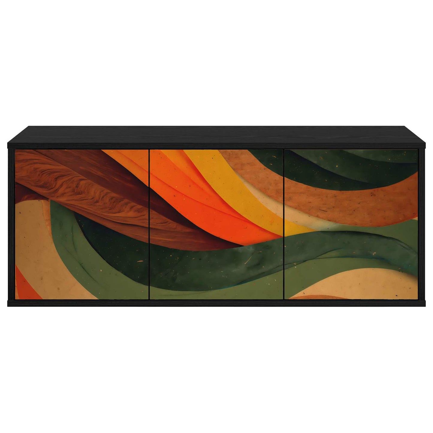Wall-mounted TV Cabinet BONN 102 x 33 x 40 cm Black Oak