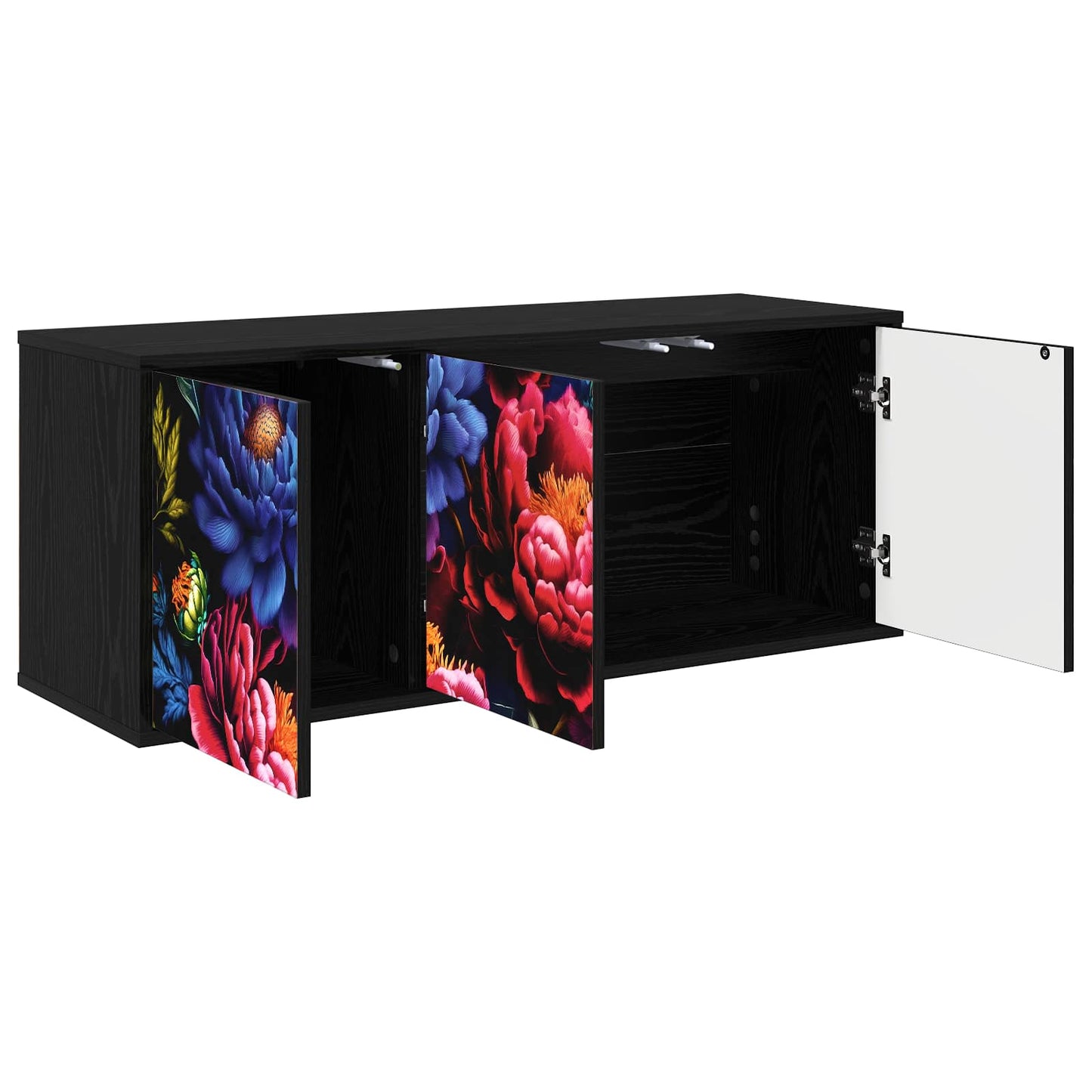 Wall-mounted TV Cabinet KIEL 102 x 33 x 40 cm Black Oak