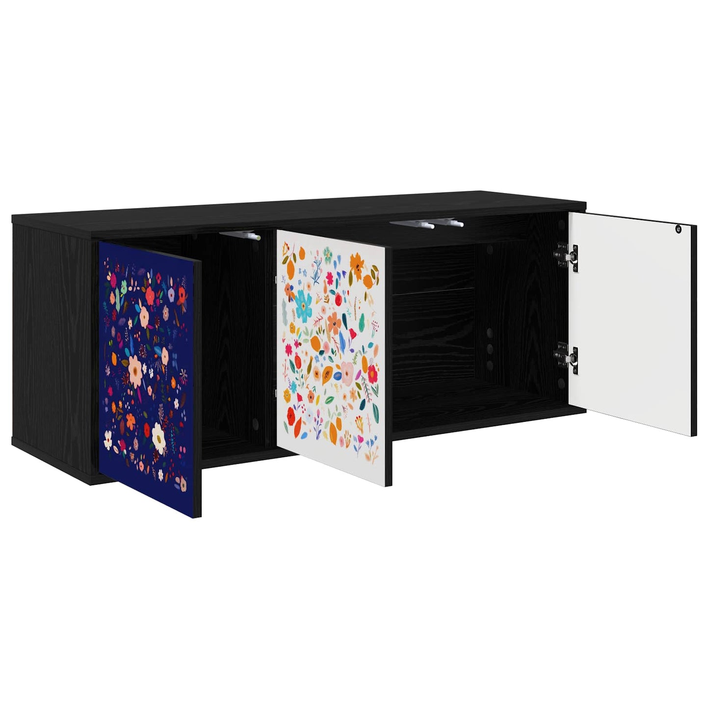 Wall-mounted TV Cabinet MAINZ 102 x 33 x 40 cm Black Oak