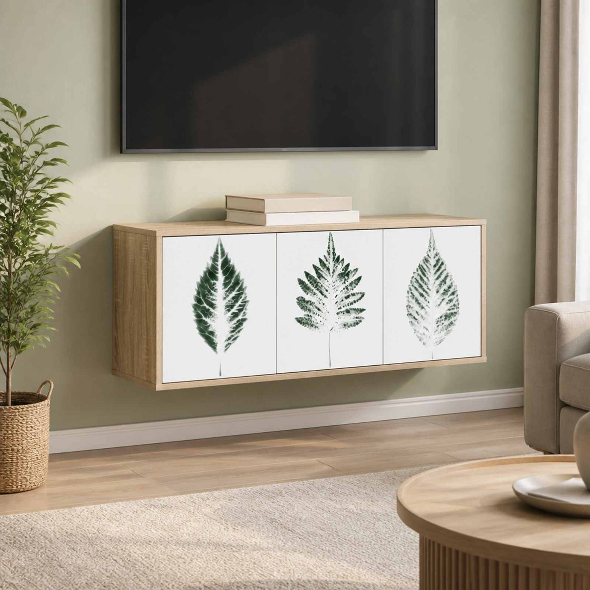 Wall-mounted TV Cabinet HANAU 102 x 33 x 40 cm Sonoma Oak