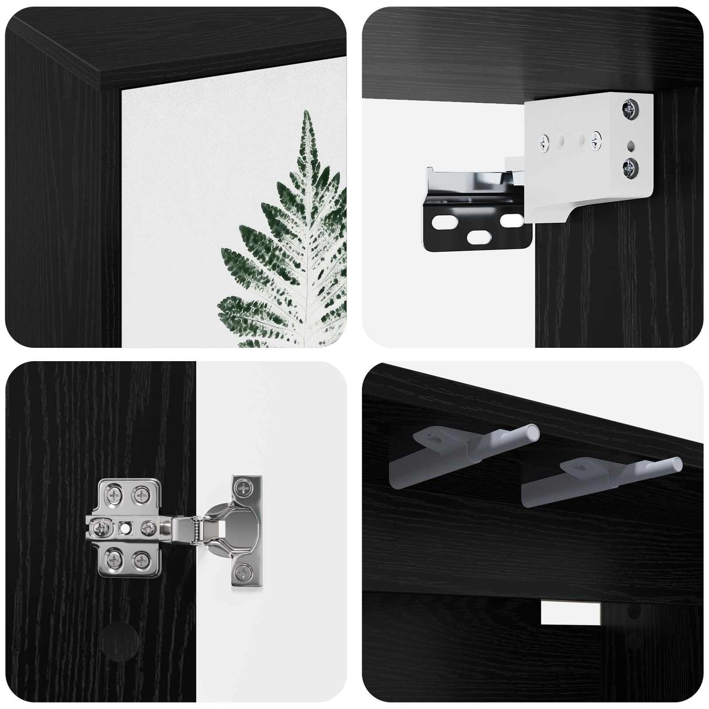 Wall-mounted TV Cabinet HANAU 102 x 33 x 40 cm Black Oak