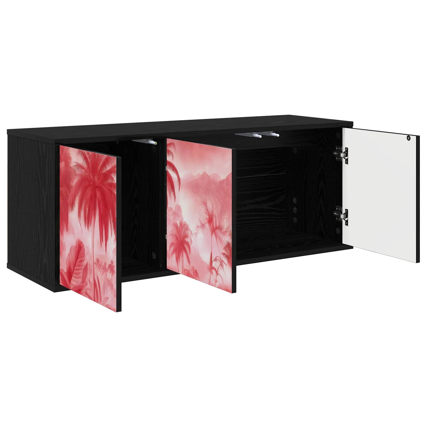 Wall-mounted TV Cabinet AACHEN 102 x 33 x 40 cm Black Oak