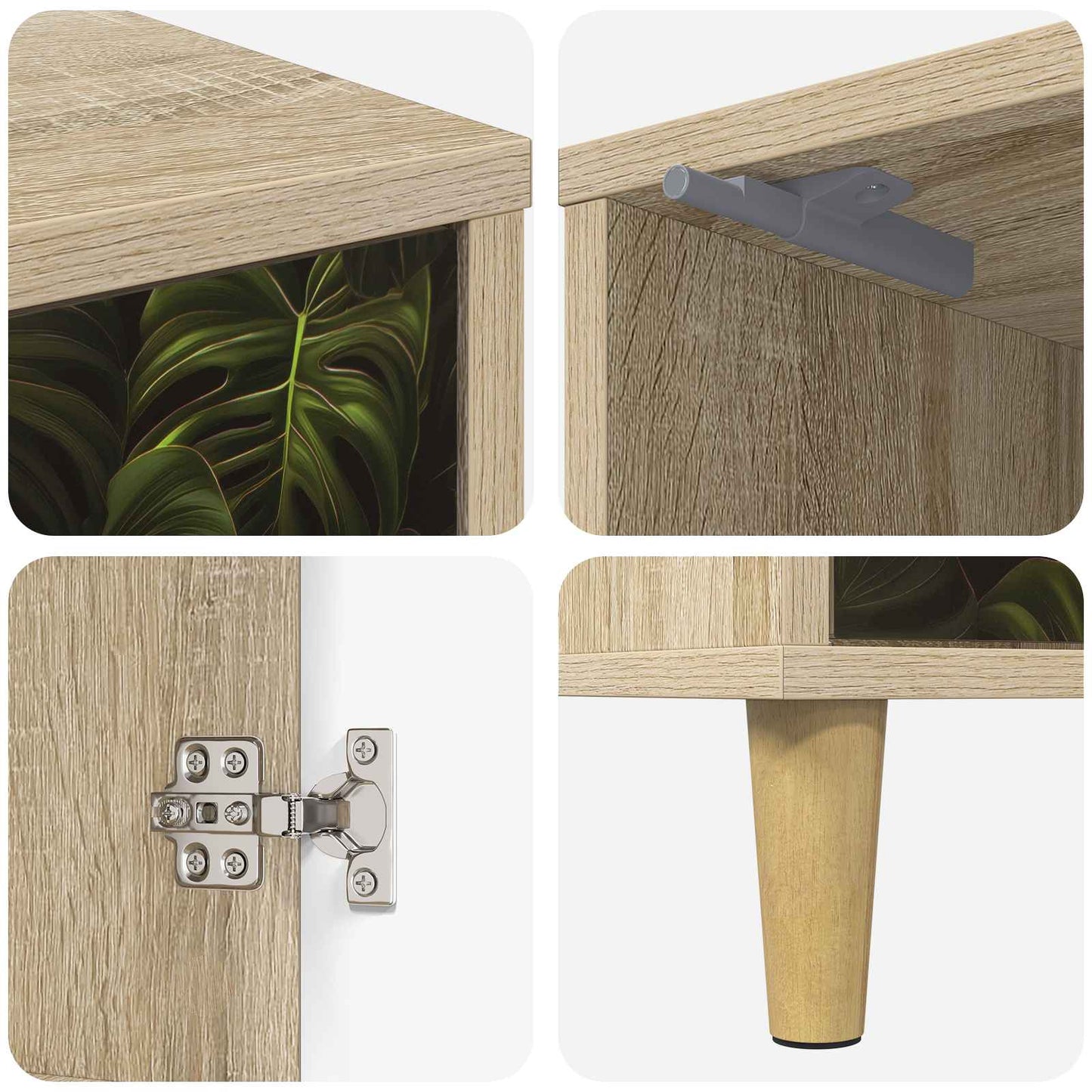 Bedside Cabinet ELBURG 2 pcs Sonoma Oak 36 x 33 x 50 cm