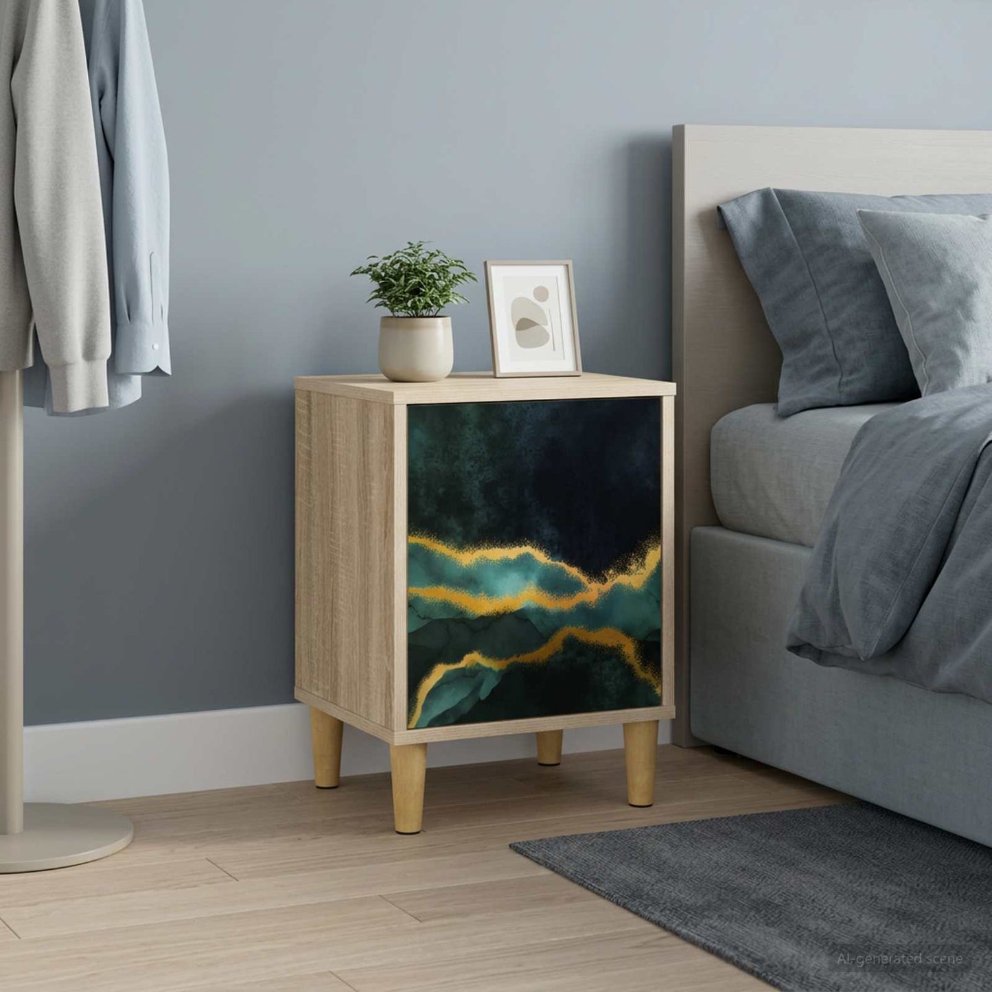 Bedside Cabinet WIJHE Sonoma Oak 36 x 33 x 50 cm