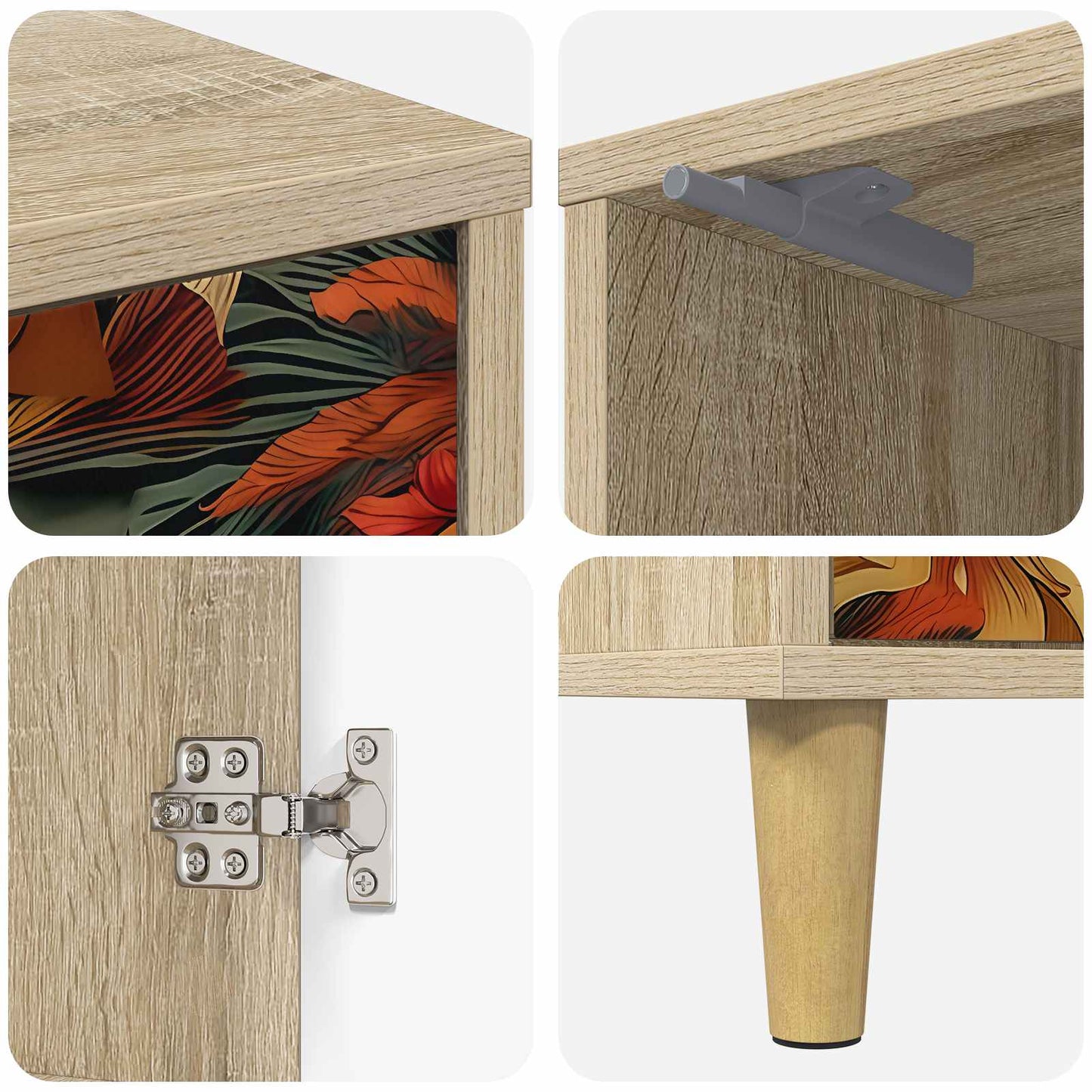 Bedside Cabinet GENNEP 2 pcs Sonoma Oak 36 x 33 x 50 cm